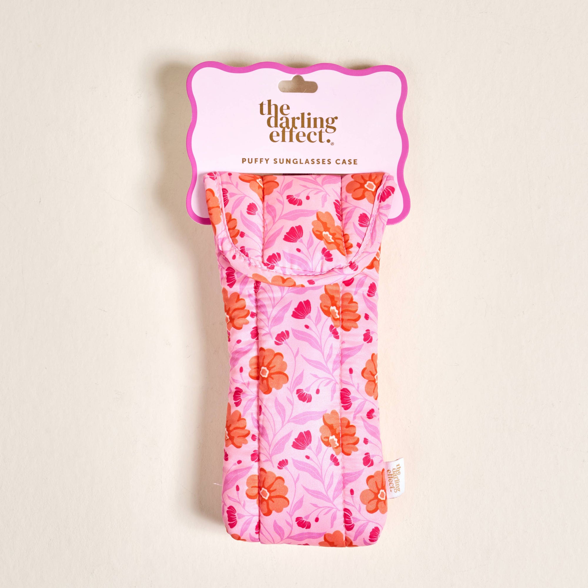 Puffy Sunglasses Case: Poppin' Petals Hot Pink