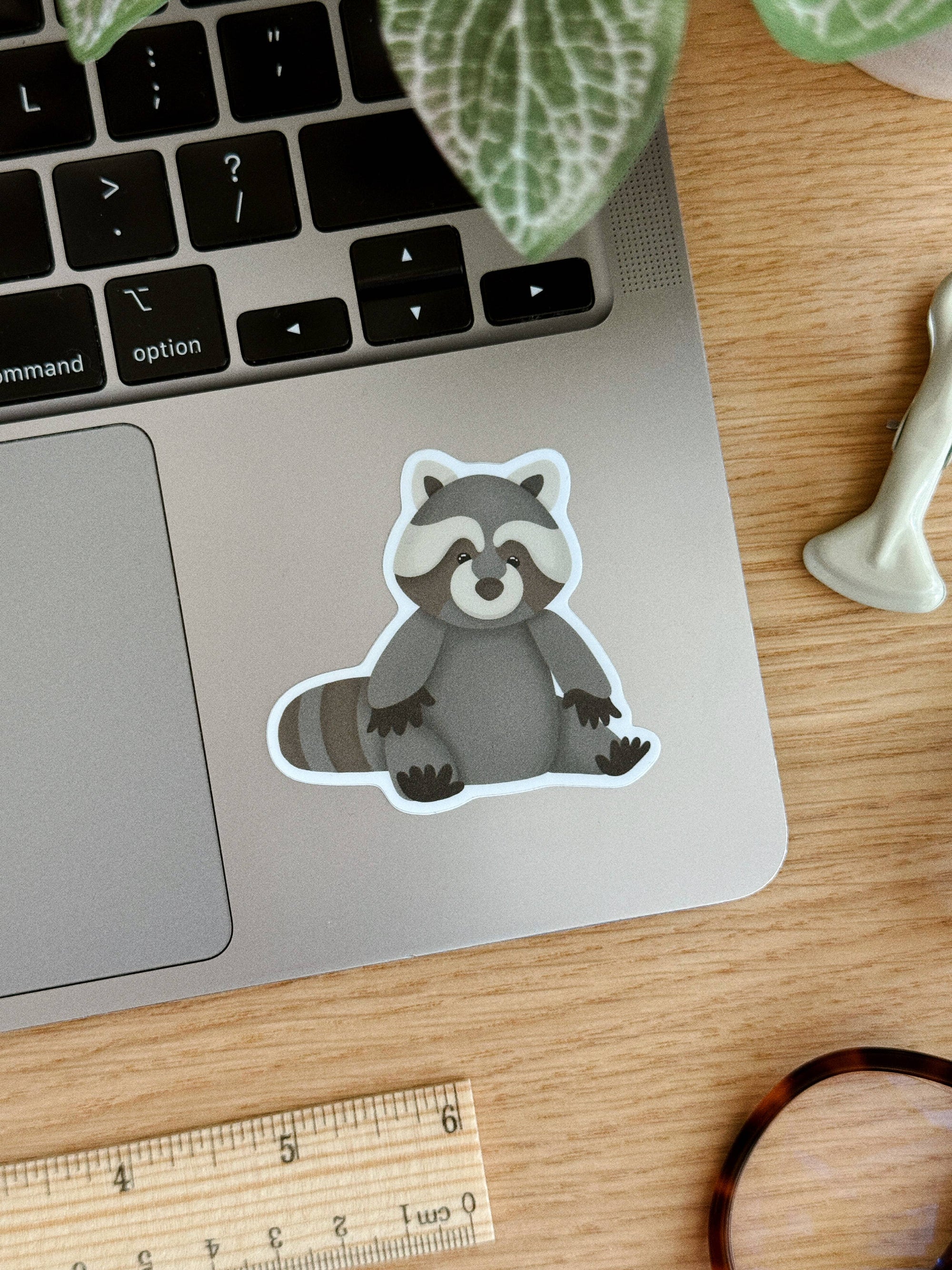 Cozy Raccoon Vinyl Sticker