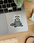 Cozy Raccoon Vinyl Sticker
