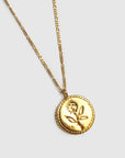 Rose Coin Necklace | Gold