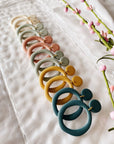 Ivy Hoop Stud Clay Earrings | Emerald Sea