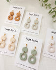 Harper Clay Earrings | Linen