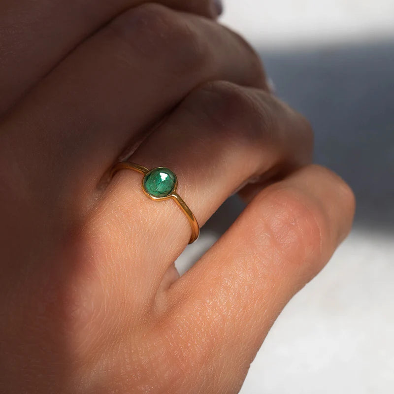 Emerald Rosecut Ring | 10k Gold