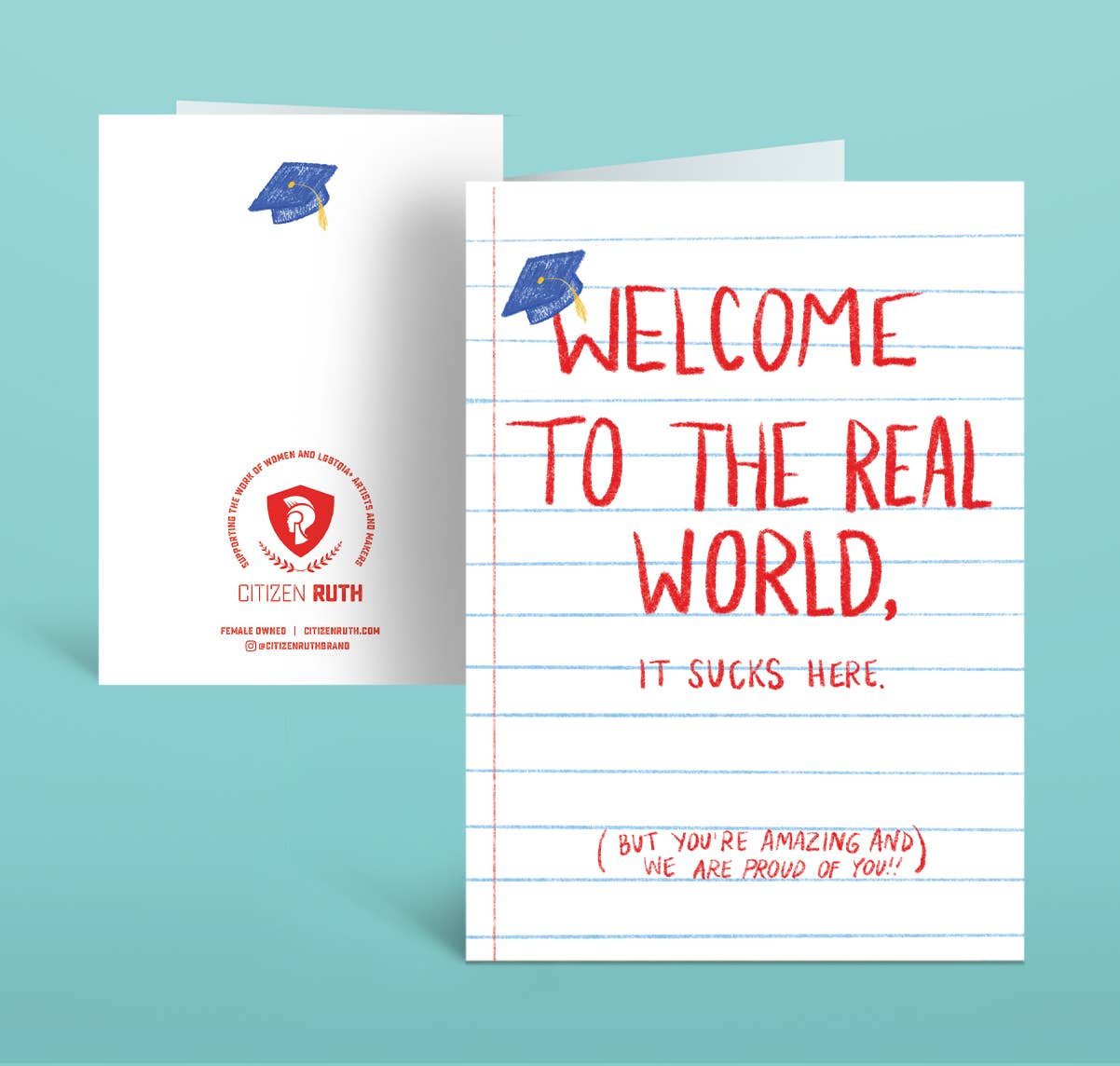 Welcome to the Real World Graduation card
