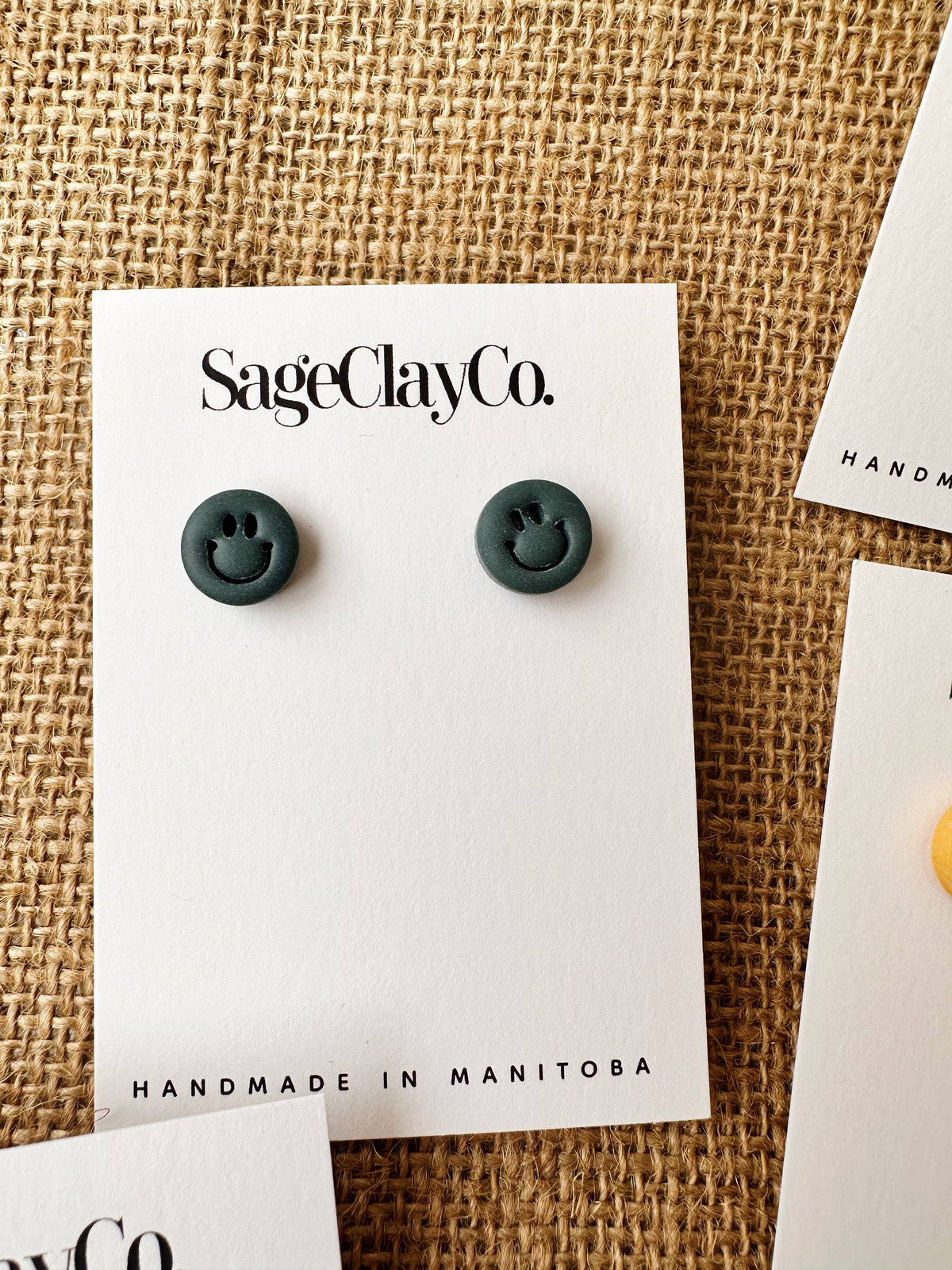 Smile Studs Clay Earrings | Lilac