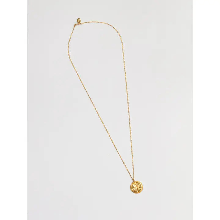 Rose Coin Necklace | Gold