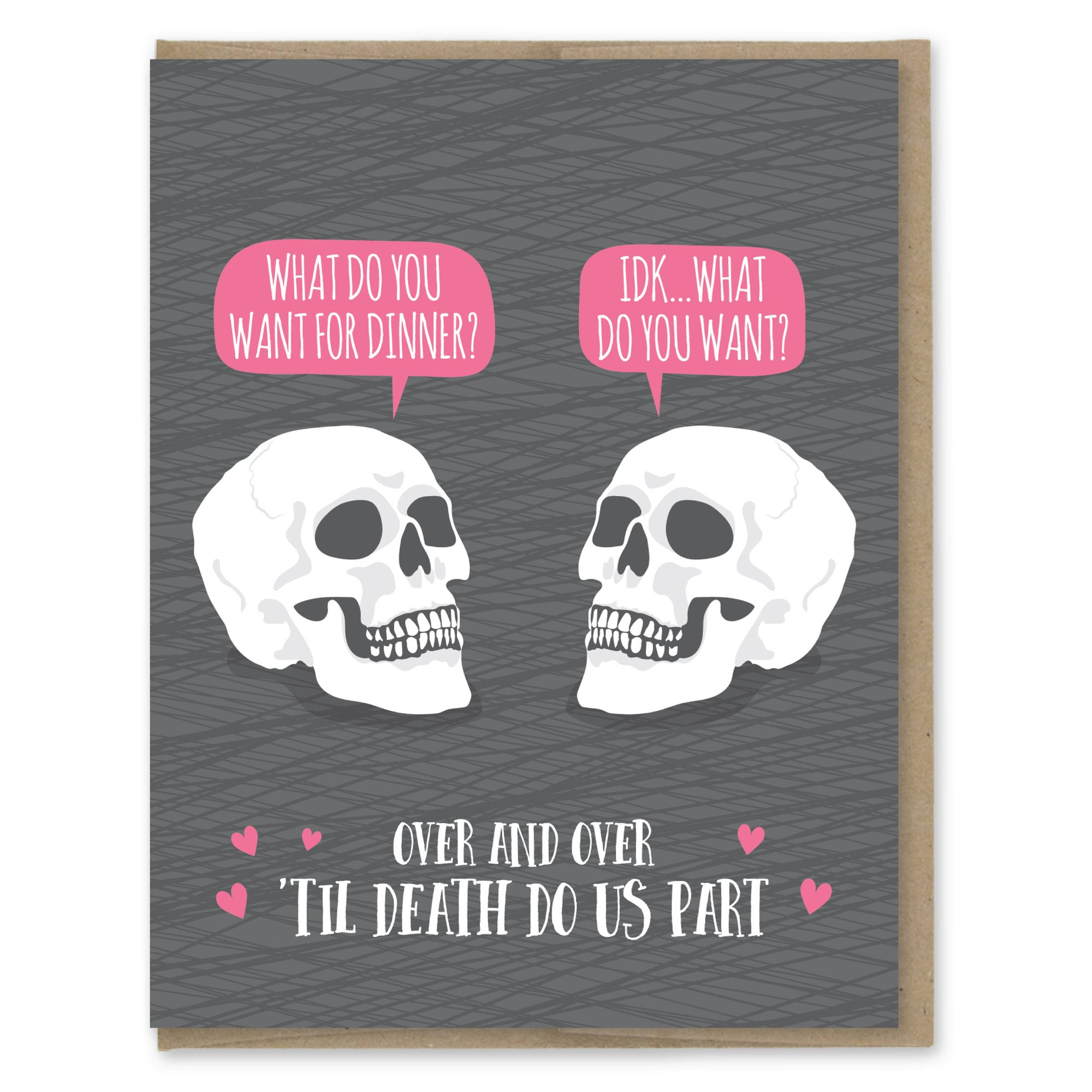 Dinner Until Death Skulls | Greeting Card