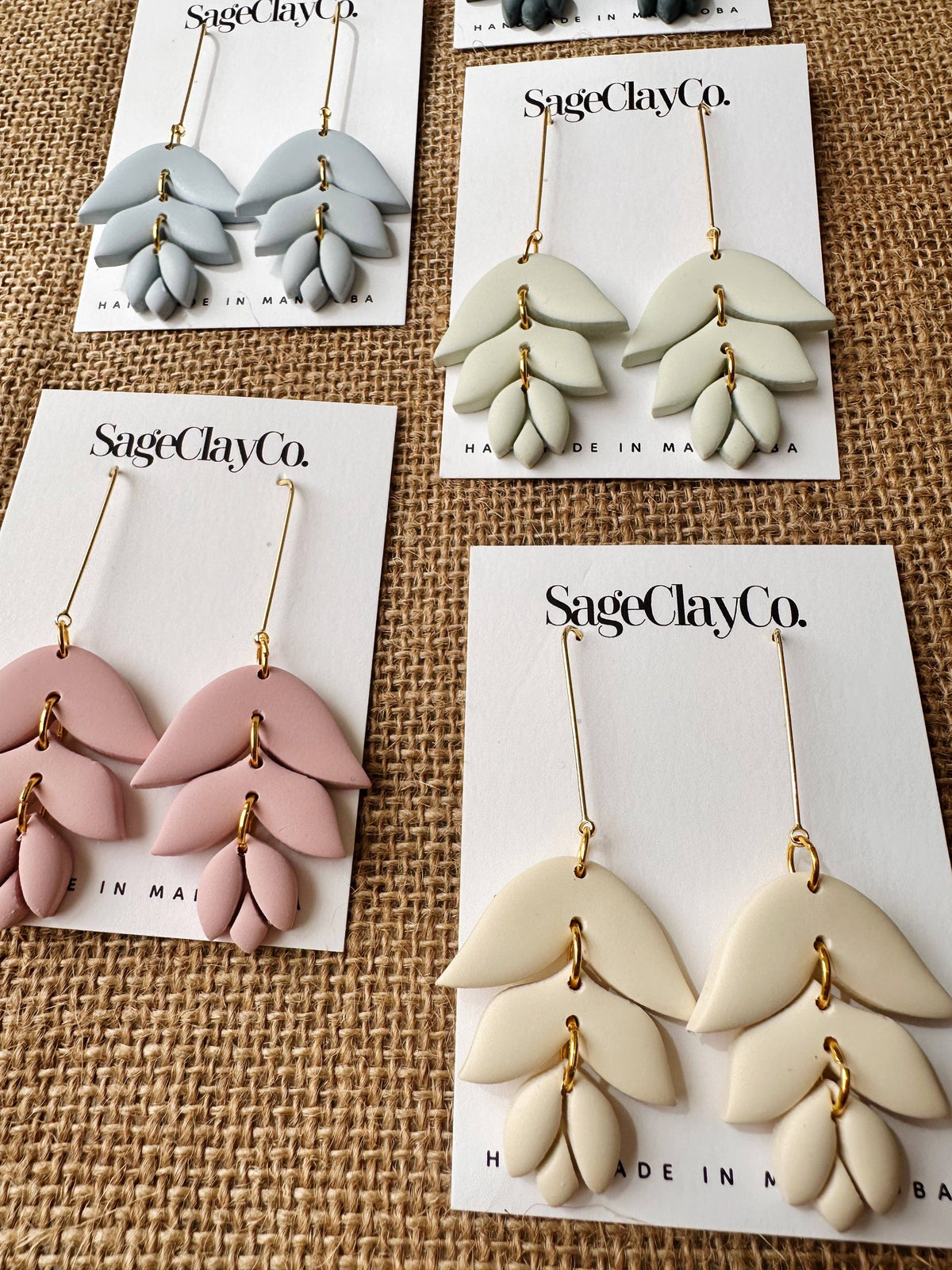 Irene Clay Earrings | Sage