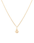 Diamond Anchor Necklace | 14k Gold