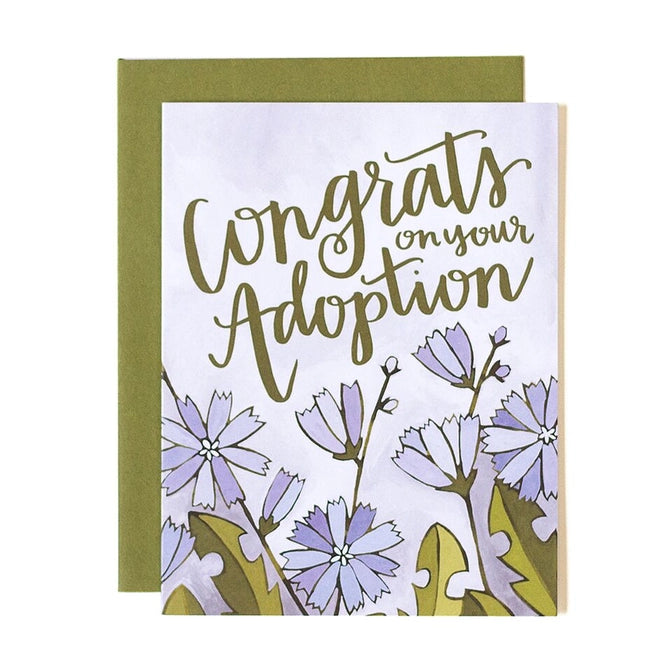 Adoption Floral Congratulation - Greeting Card