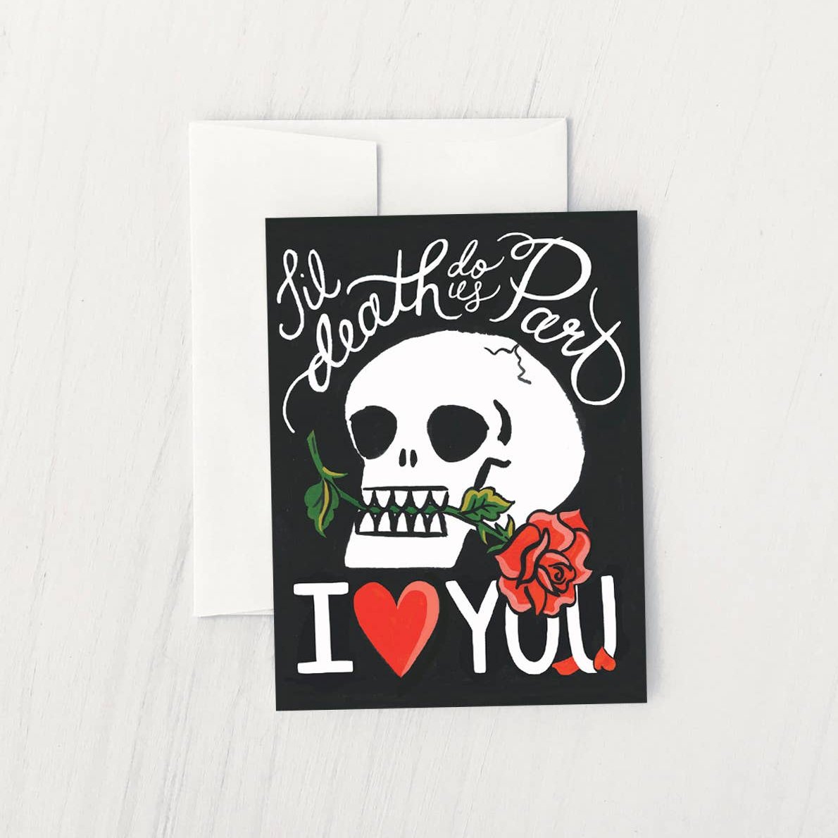Skull and Rose Card