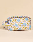 Quilted Cosmetic Pouch: Poppin' Petals Aqua