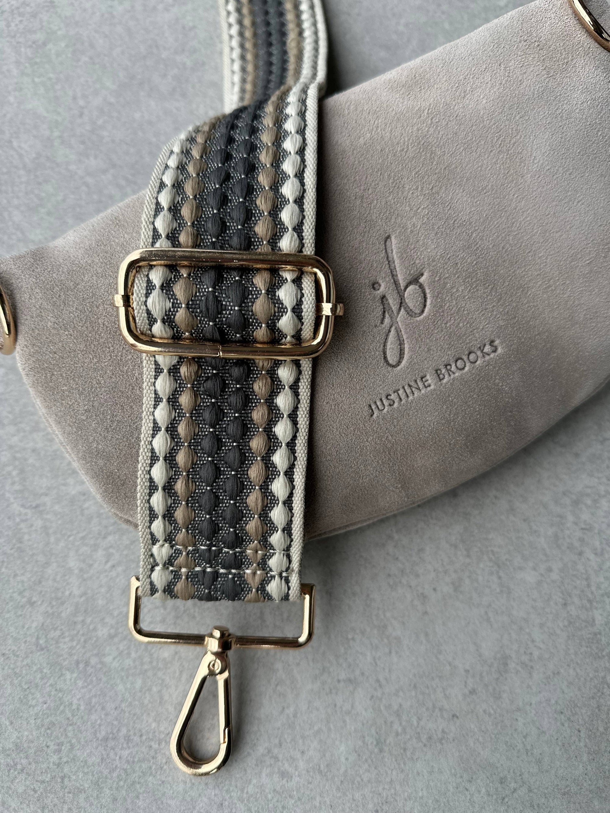 Crossbody Handbag: Cream White Suede Leather
