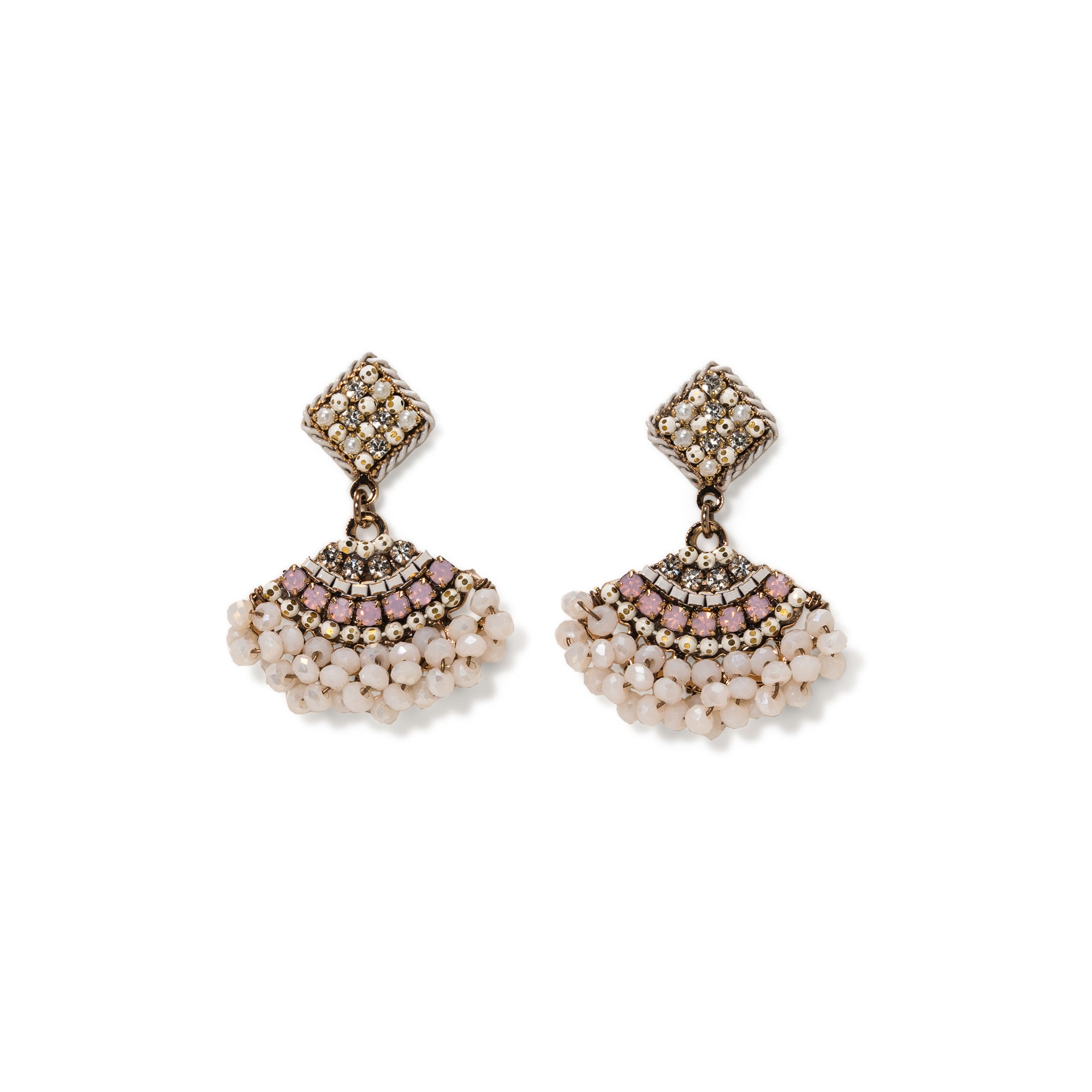 Aravelle Fan Drop Earring | White Opal