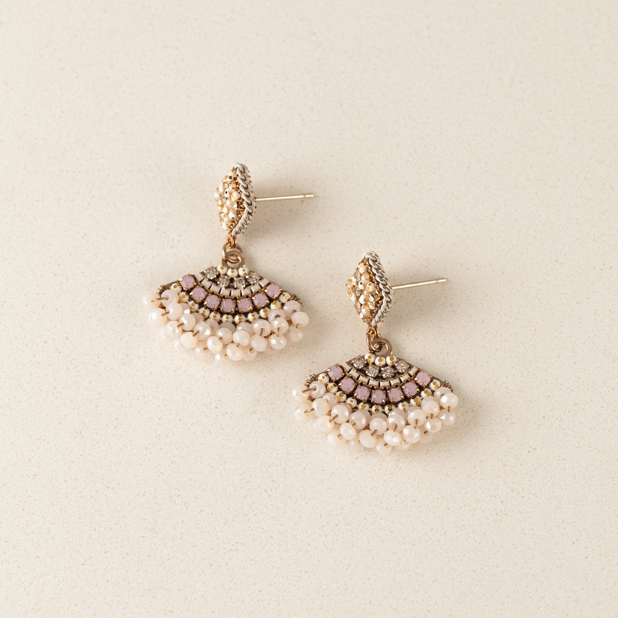 Aravelle Fan Drop Earring | White Opal