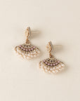 Aravelle Fan Drop Earring | White Opal