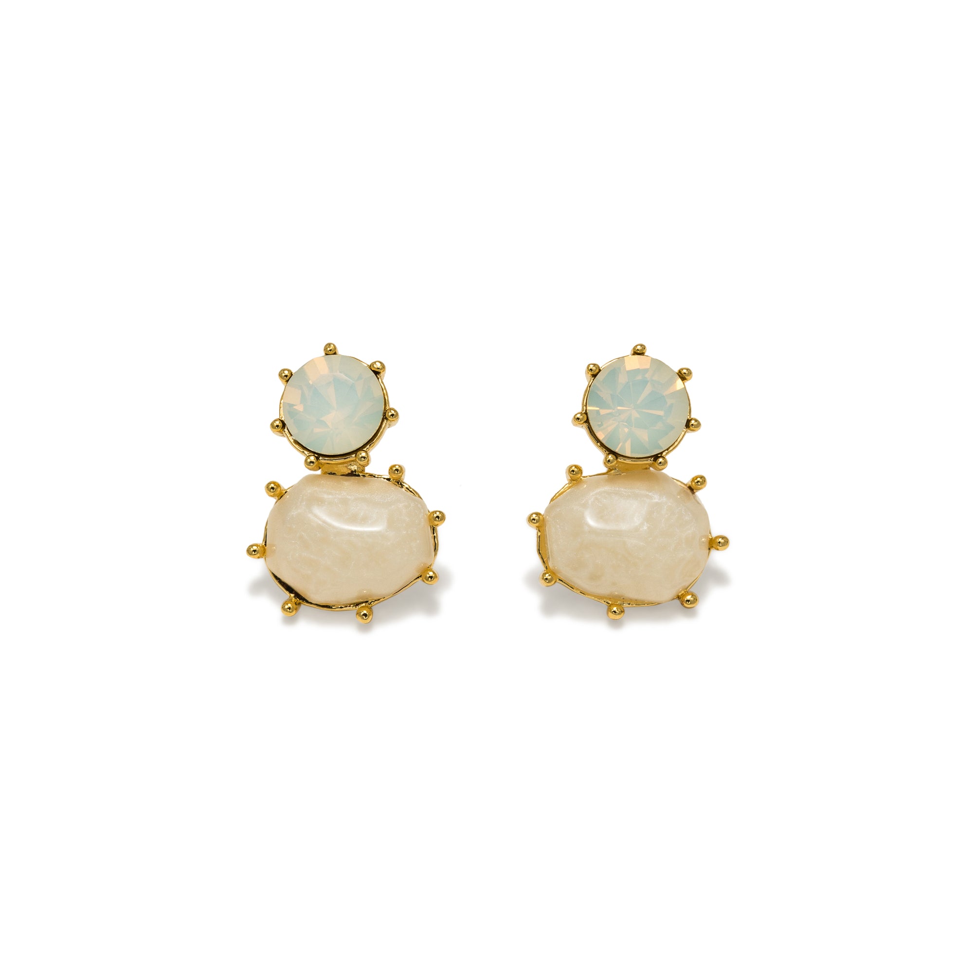 Marbelle Stud Earrings | White