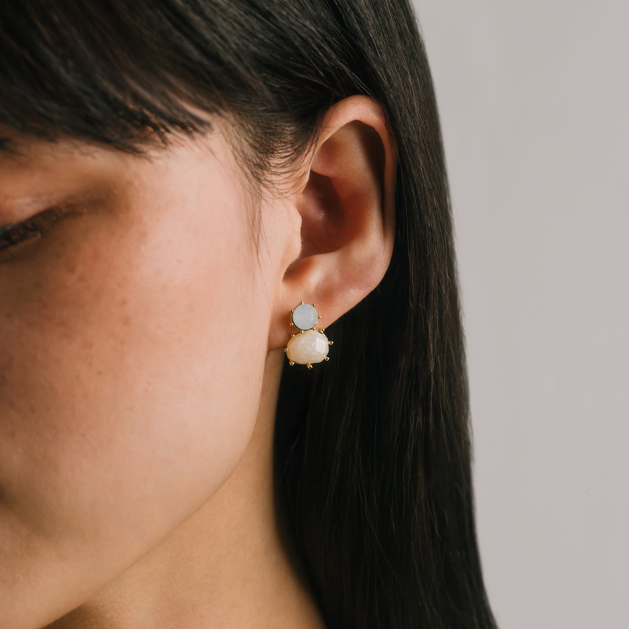 Marbelle Stud Earrings | White