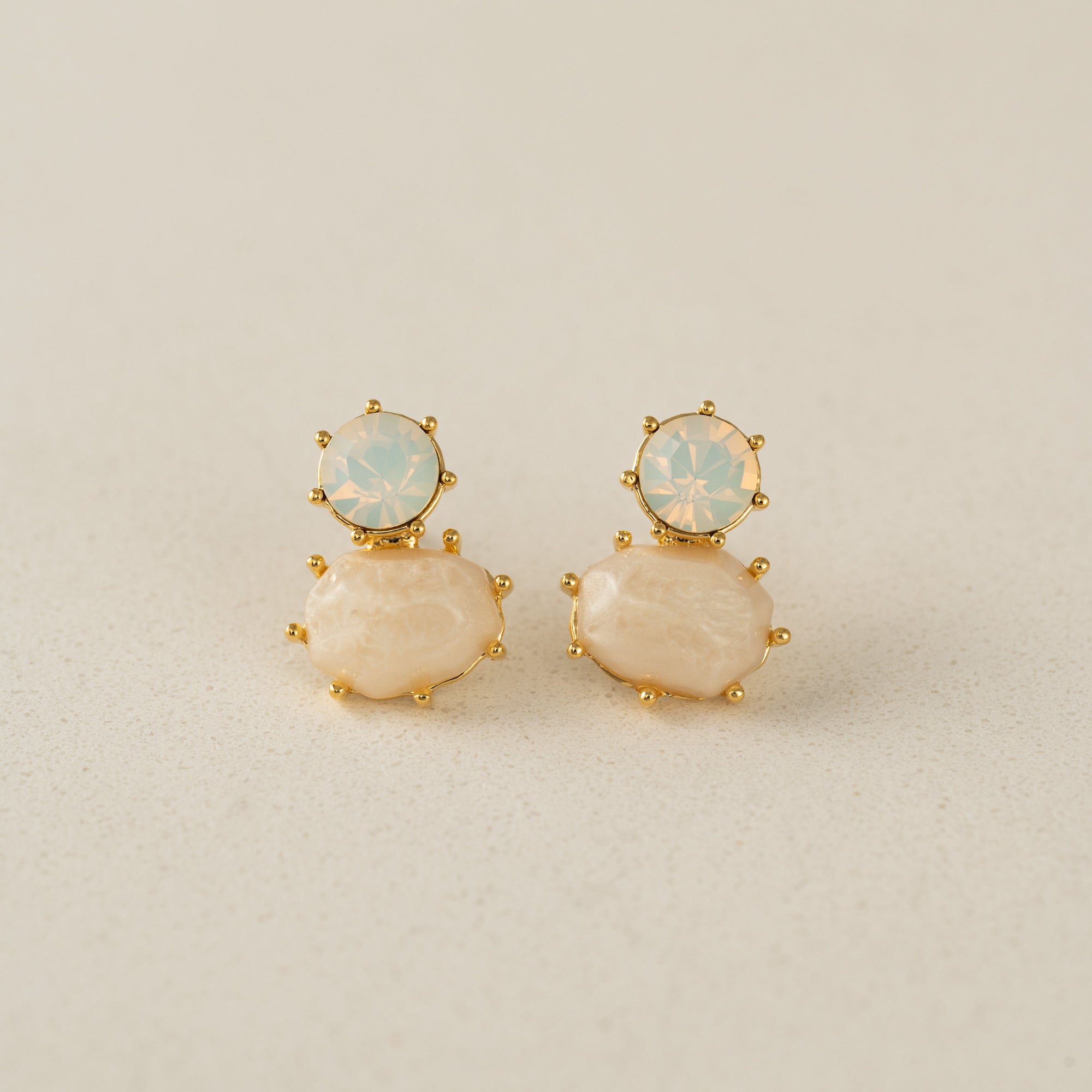 Marbelle Stud Earrings | White