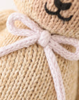 Baby Honey Bear (lavender bow) | Hand-Knit Doll