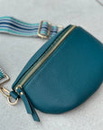 Crossbody Handbag:  Turquoise Leather