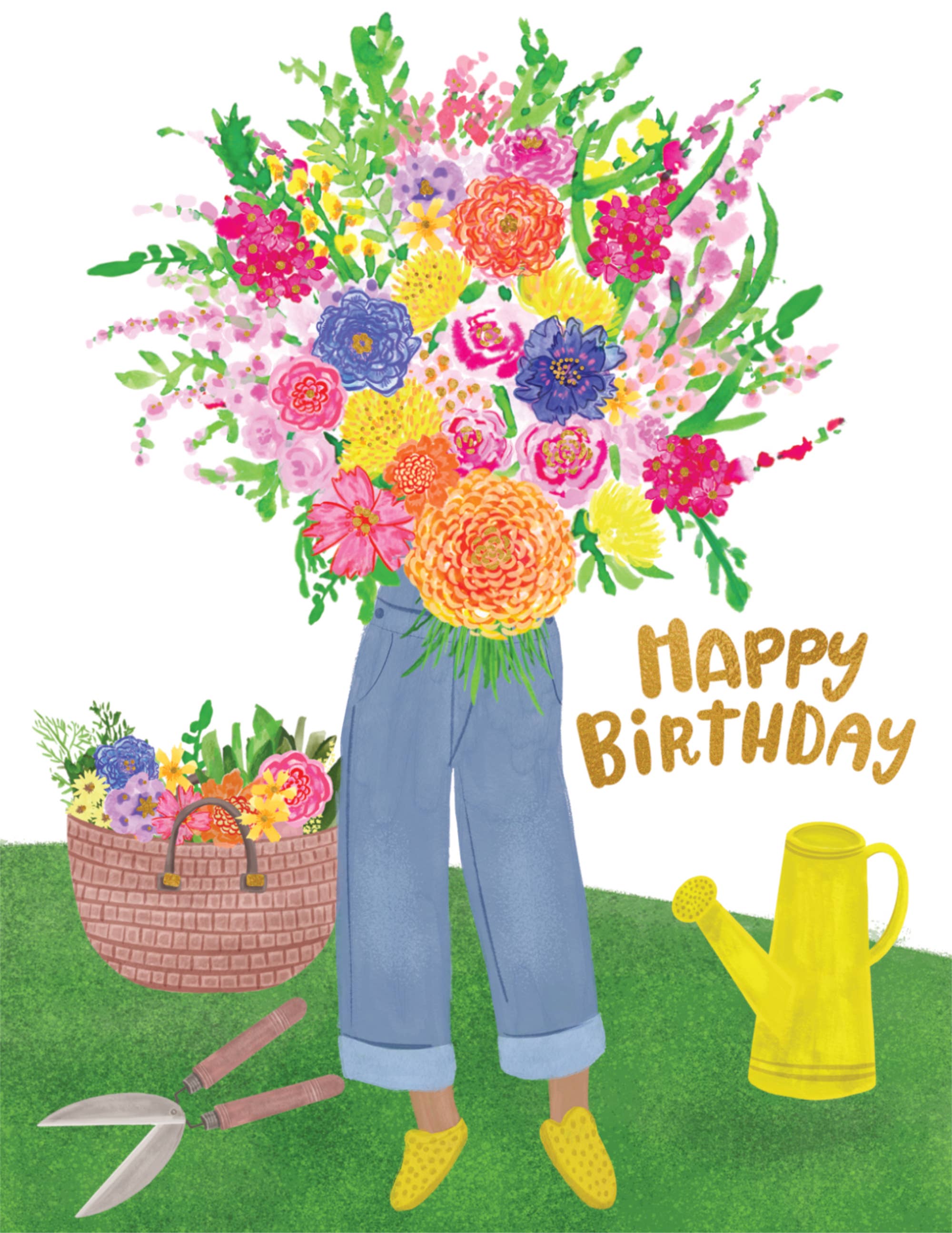 Big Bunch of Garden Flowers | Greeting Card