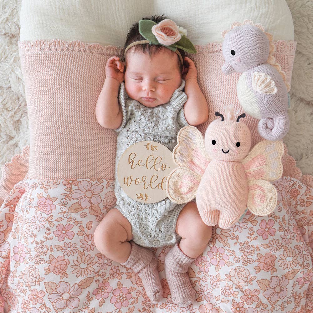 Baby Seahorse (lilac) | Hand-Knit Doll