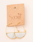 Stone Prism Hoop Earring - Fossil Coral/Gold