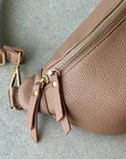 Oversized Crossbody Handbag: Tan Brown