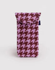 Puffy Glasses Sleeve - Pink Houndstooth