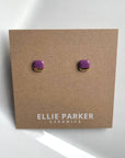 Square Purple Ceramic Earrings