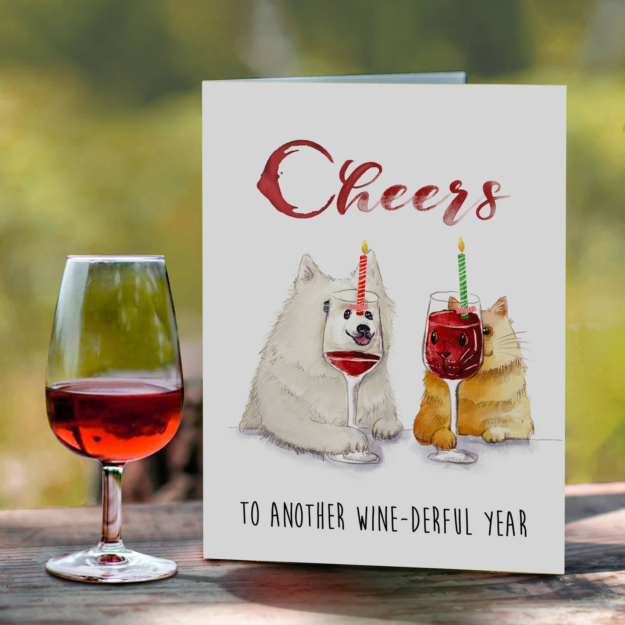 Cheers Wine-derful Year - Funny Birthday Card: Birthday Version