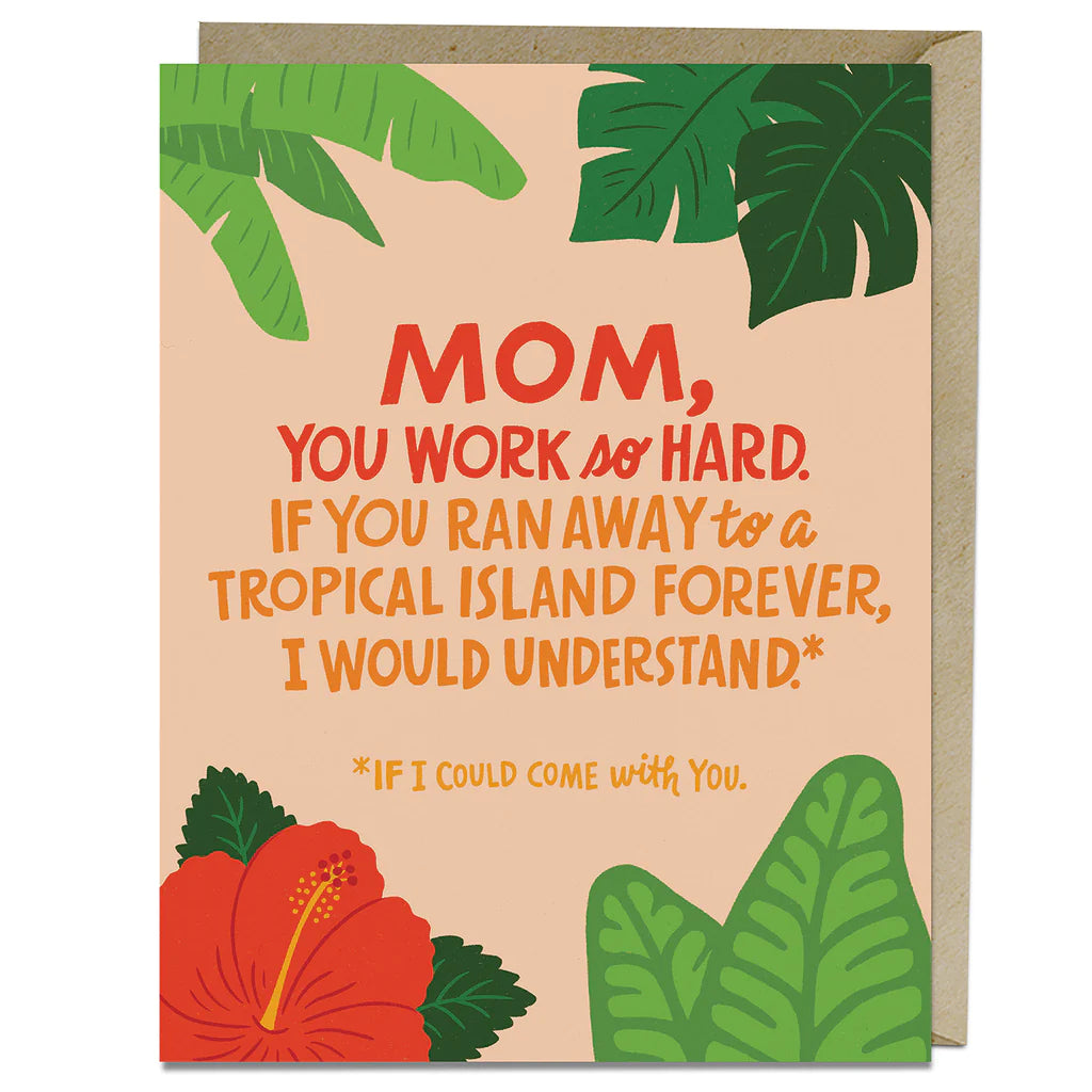 Tropical Island Mom - Greeting Card