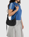 Small Nylon Crescent Bag: Black
