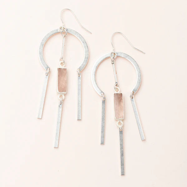 Dream Stone Earring | Rose Quartz/Silver
