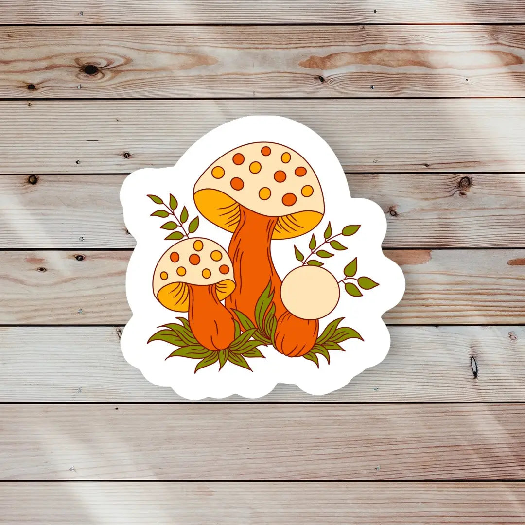 Vintage 70s Mushrooms Sticker
