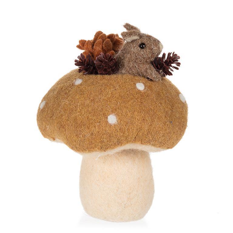 Mouse in Felt Mushroom