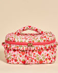 Glam & Go Quilted Cosmetic Bag-Strawberry Fields