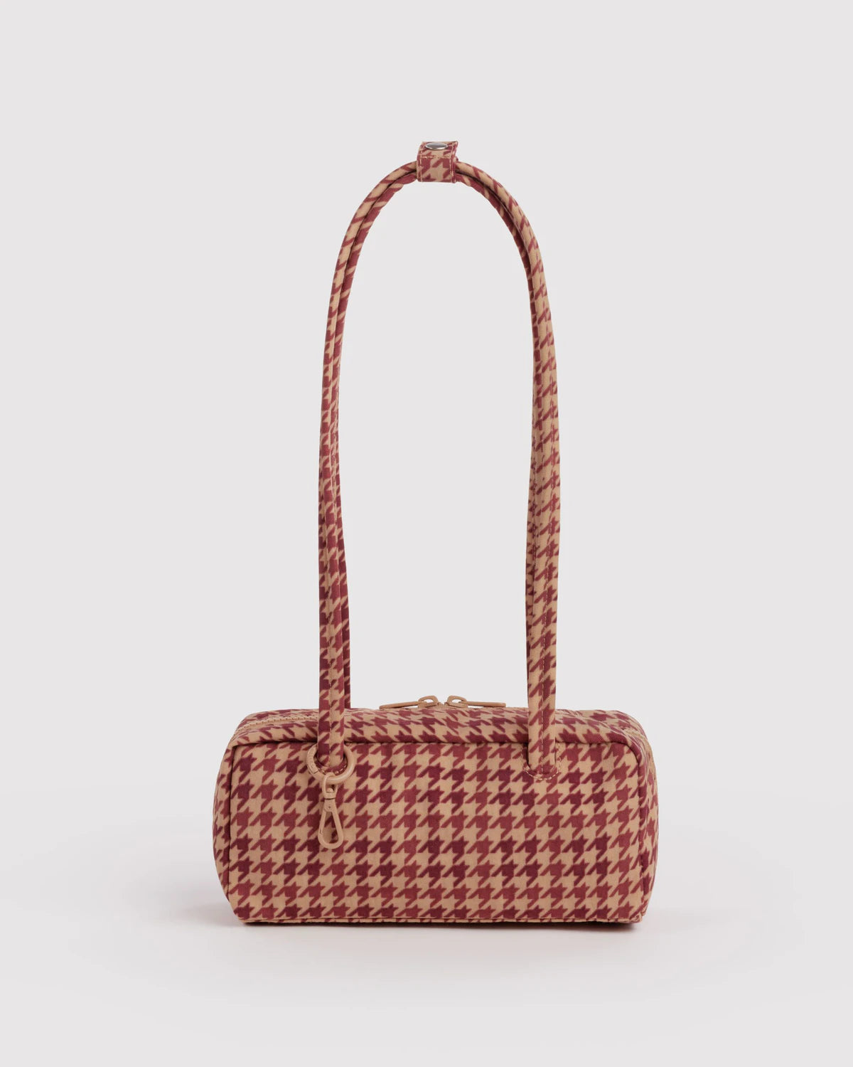 Baggu Small Bowler Bag | Tan Houndstooth