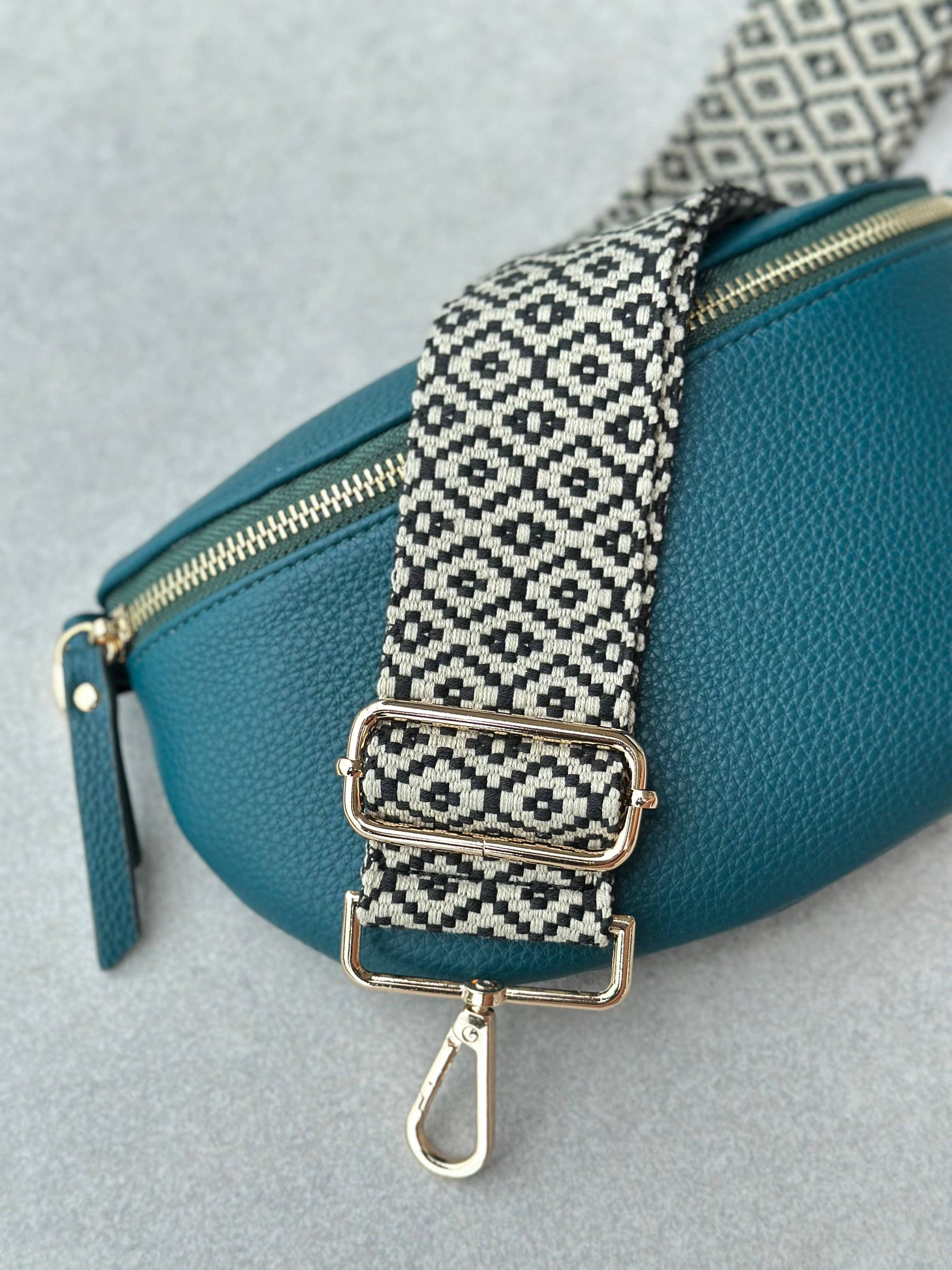 Crossbody Handbag:  Turquoise Leather