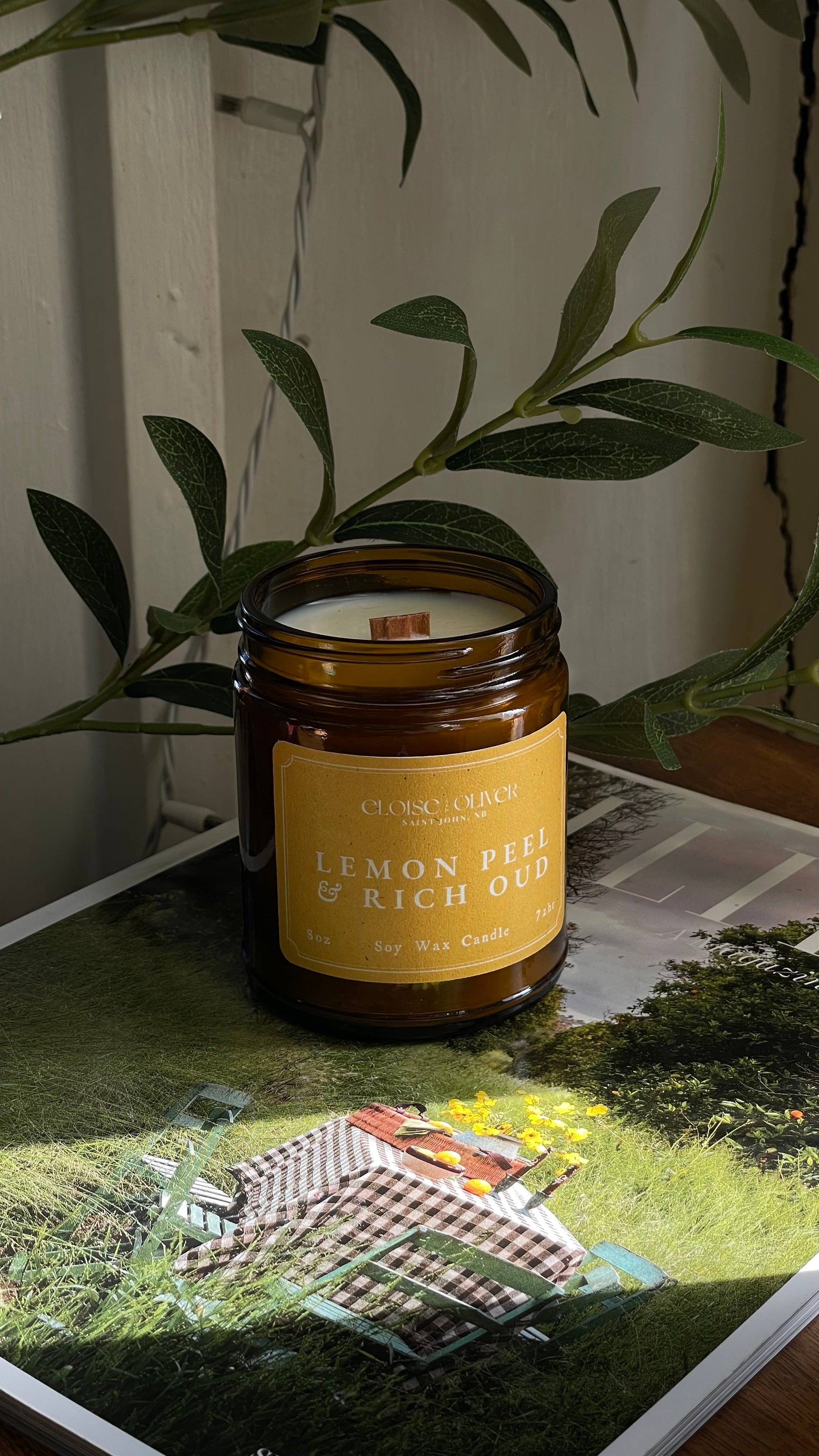 Lemon Peel and Rich Oud Scented Candle