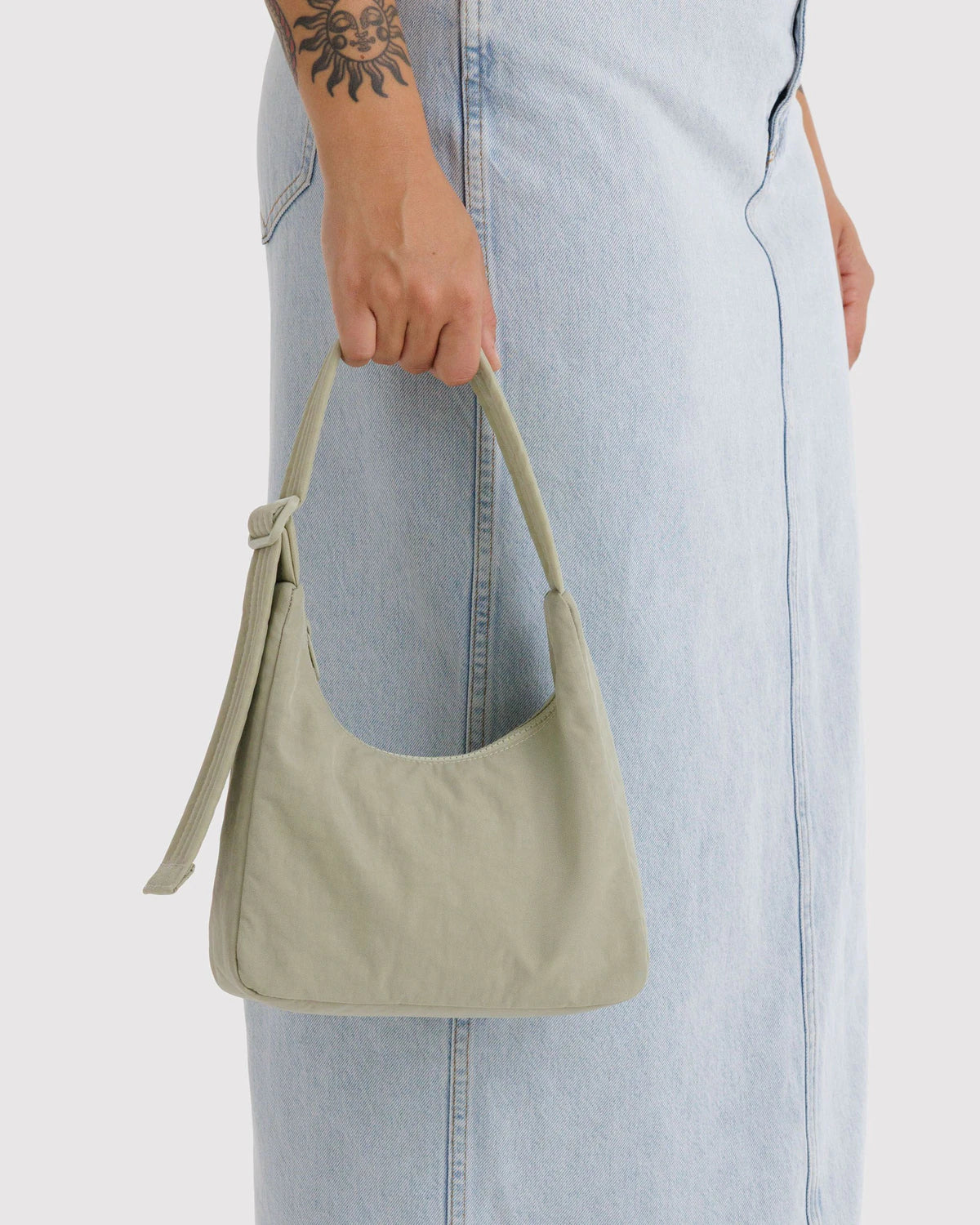 Mini Nylon Shoulder Bag: Celadon