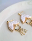 Art Deco Earrings: Ivory