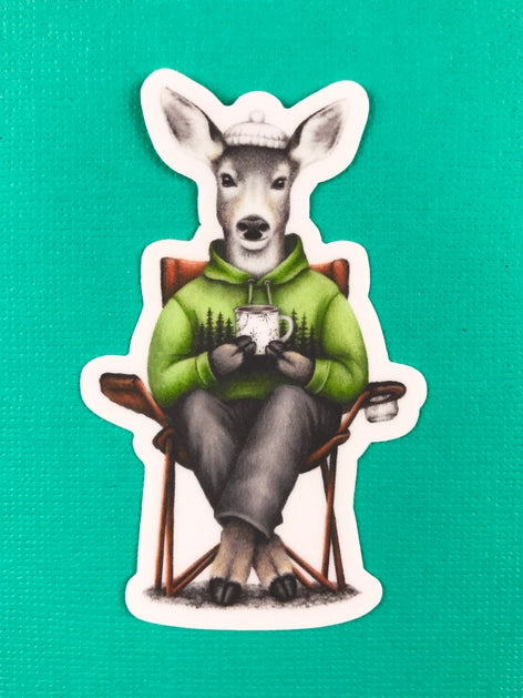 Camping Deer | Sticker