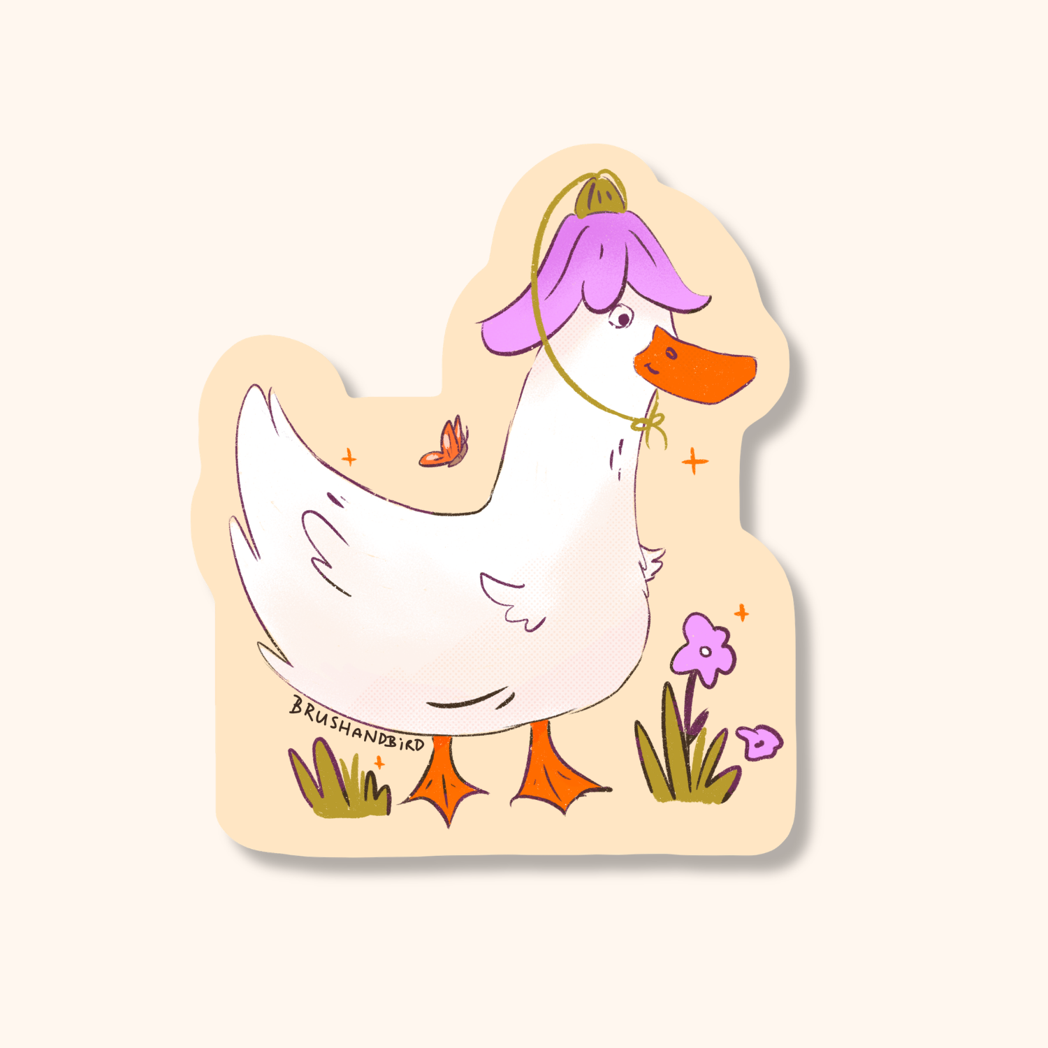 Flower Duck Sticker
