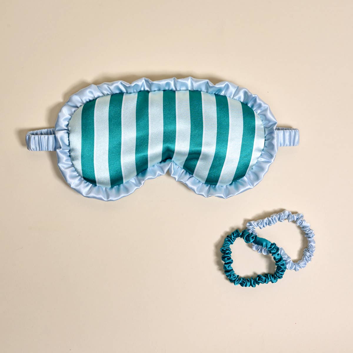 Beauty Sleep Mask: Sicily Stripes Teal