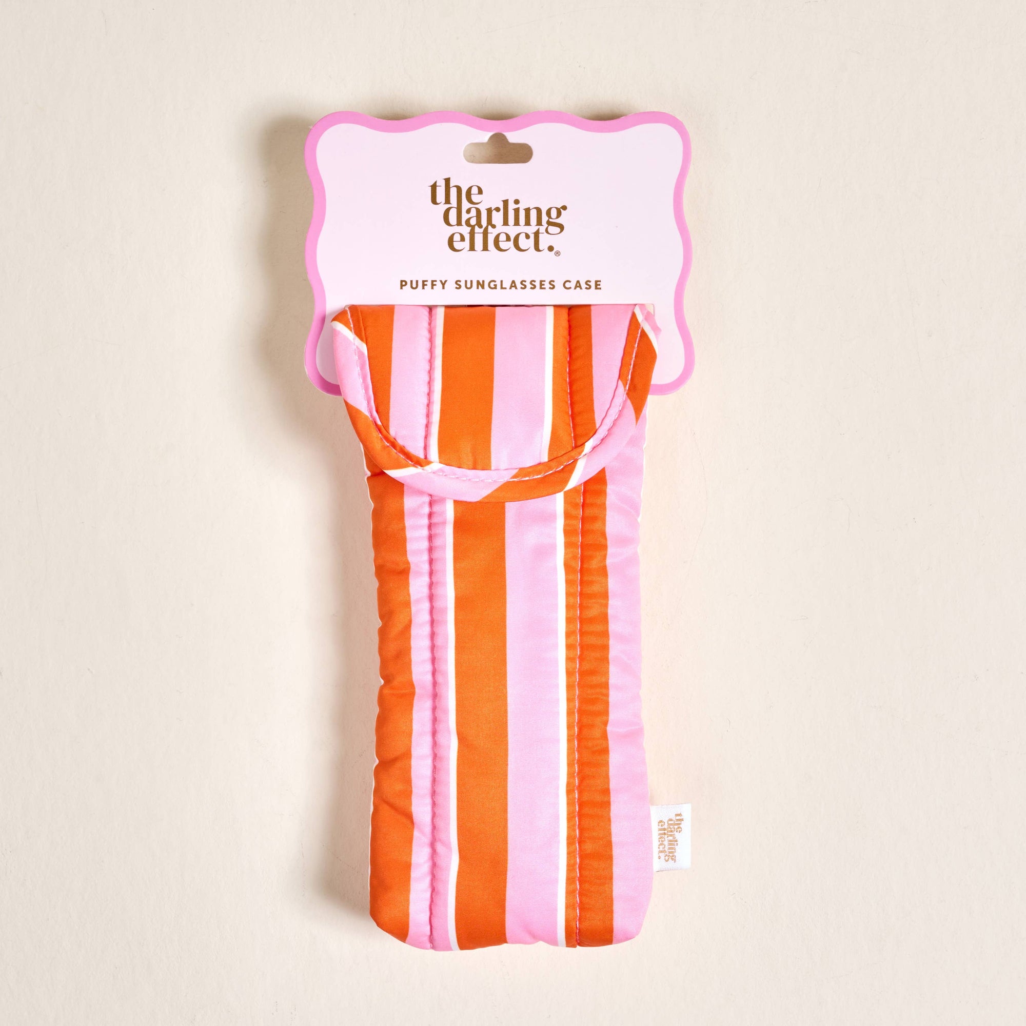 Puffy Sunglasses Case: Sicily Stripes Pink