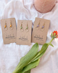 Leather & Brass Circle Earrings | Lilac