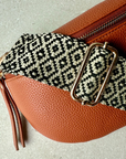 Crossbody Handbag: Rust Brown Leather