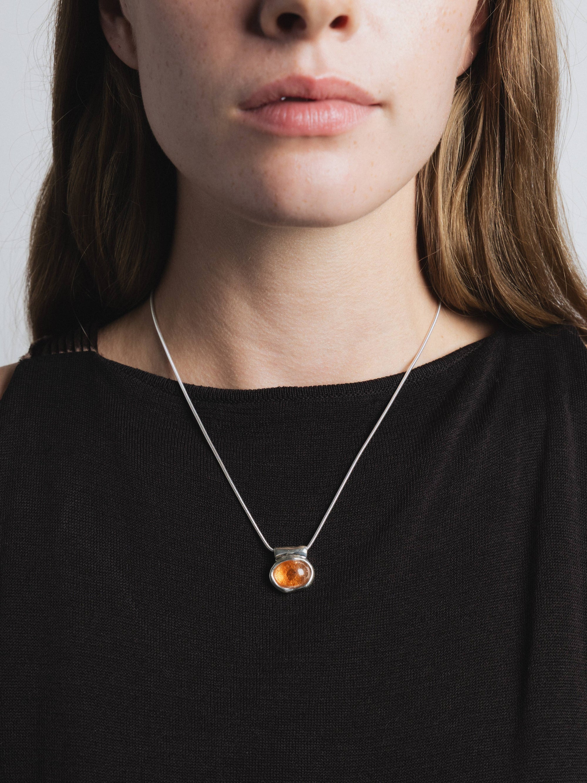 Imogen Necklace in Sunstone and Sterling Silver